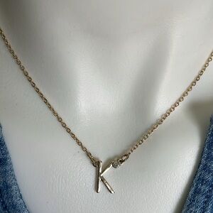 Gold tone Initial Necklace